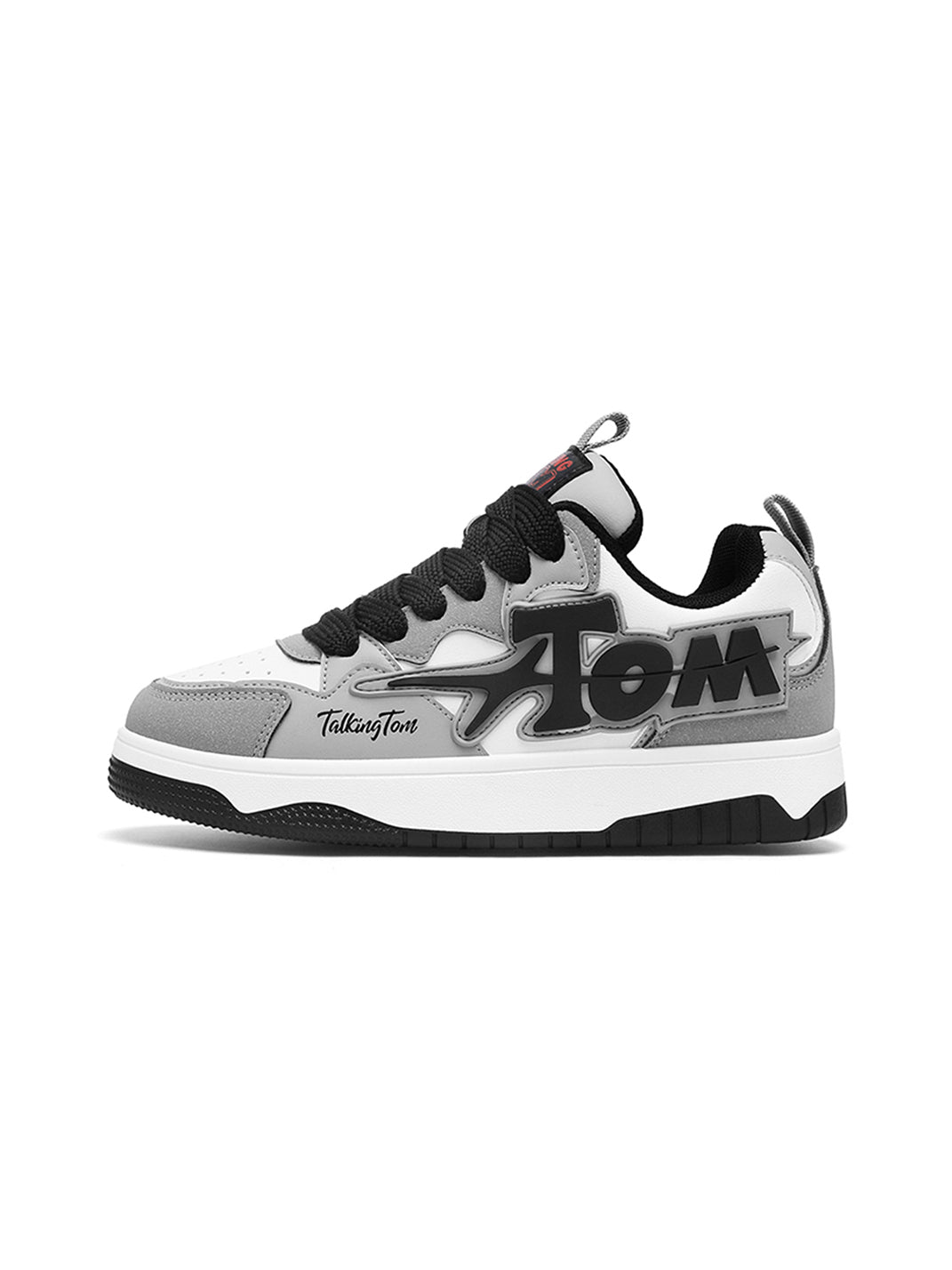 Oversized-Letter Colorblock Court Sneakers