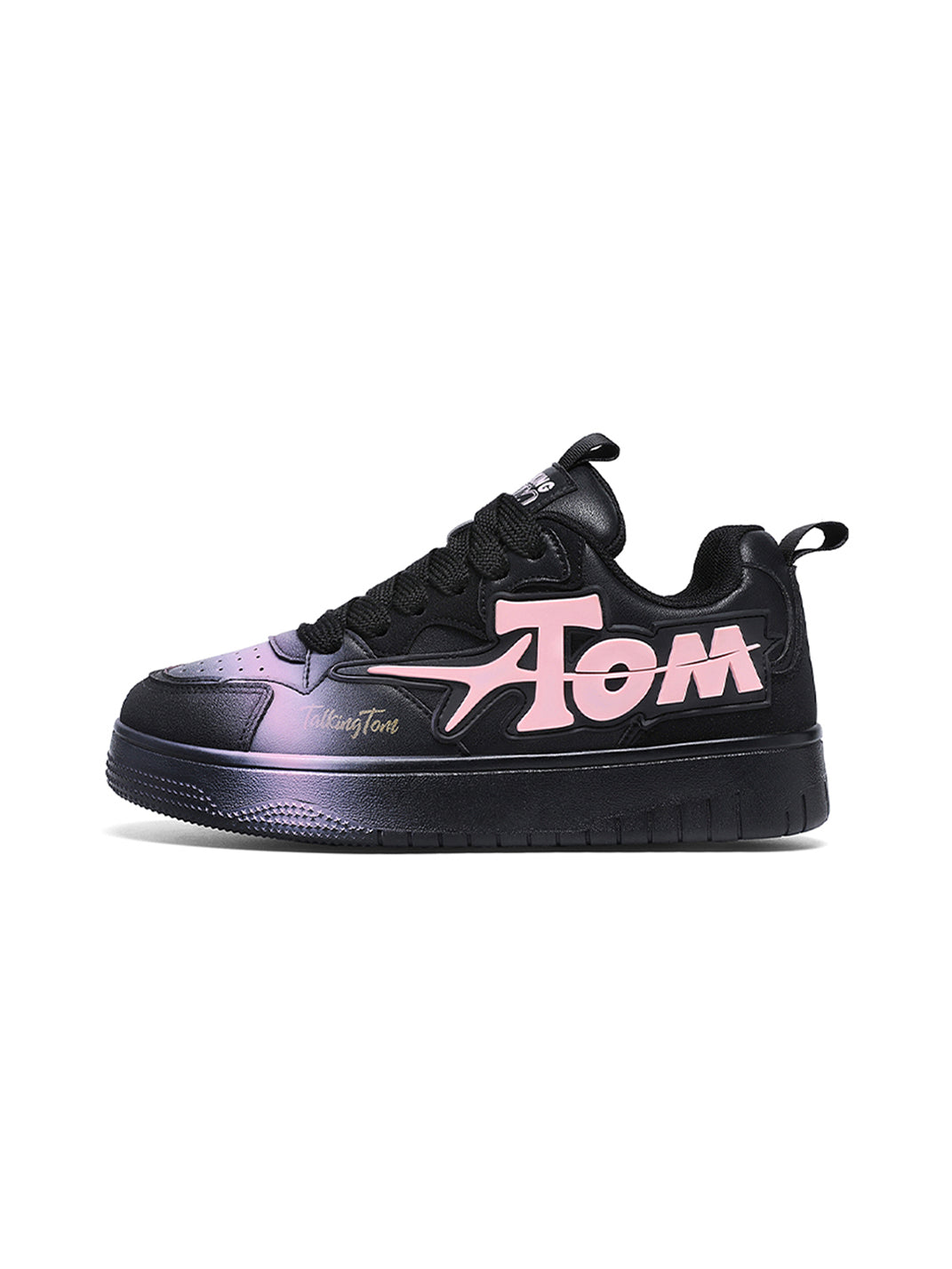 Oversized-Letter Colorblock Court Sneakers