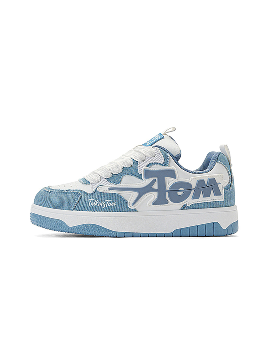 Oversized-Letter Colorblock Court Sneakers