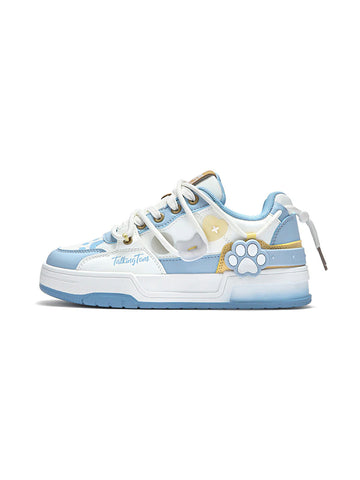 Paw-Panel Padded Low-Top Court Sneakers