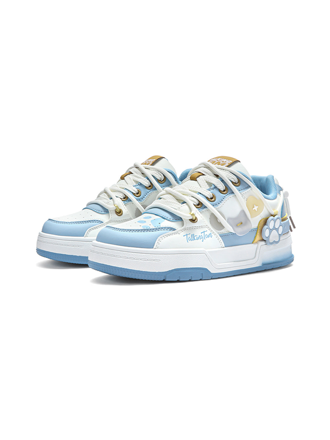 Paw-Panel Padded Low-Top Court Sneakers