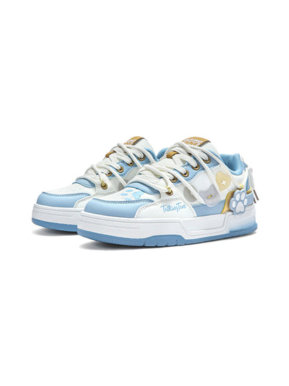 Paw-Panel Padded Low-Top Court Sneakers