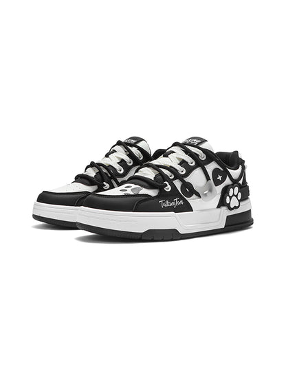 Paw-Panel Padded Low-Top Court Sneakers