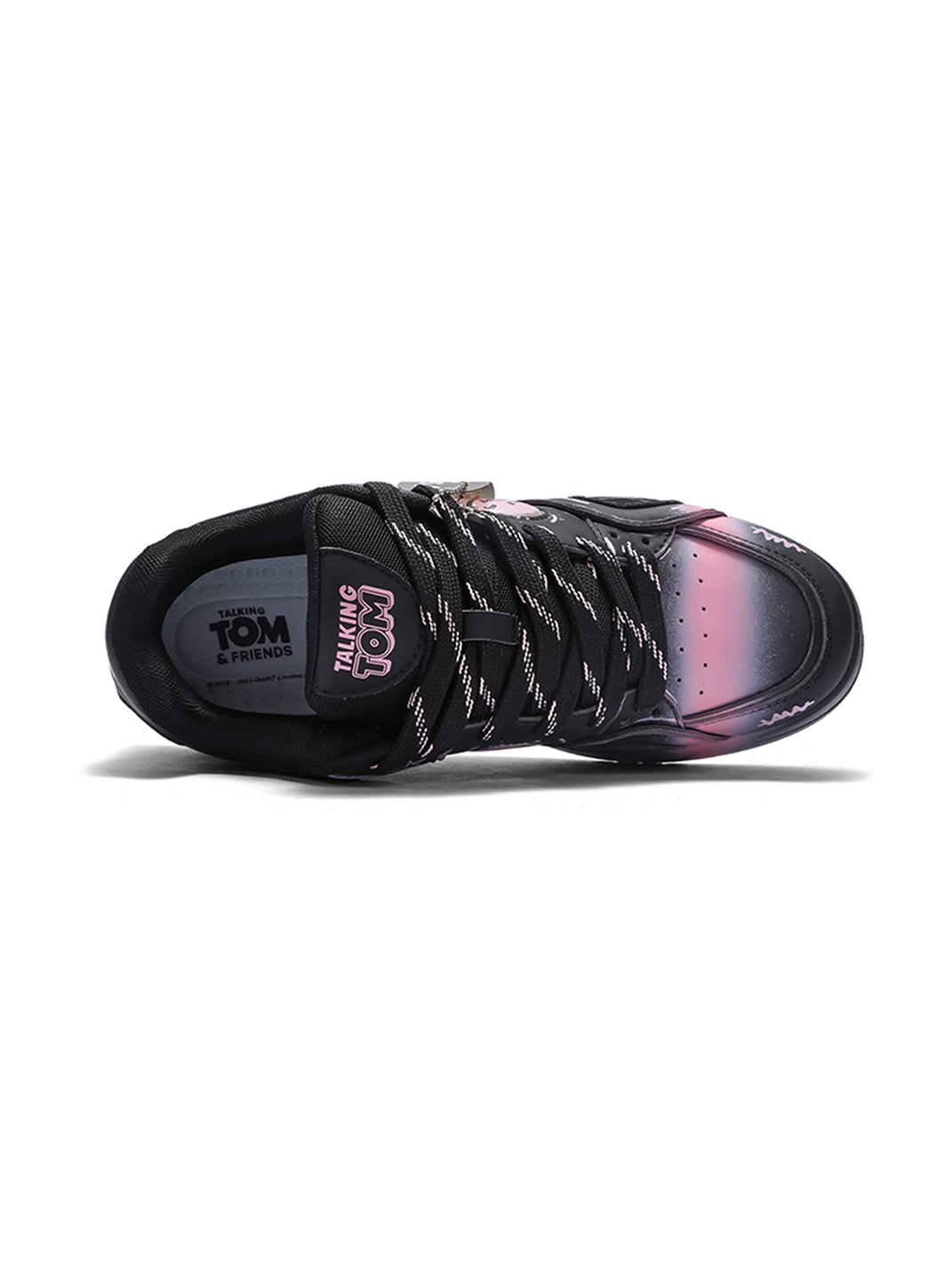 Heart-Graphic Contrast-Panel Low-Top Sneakers