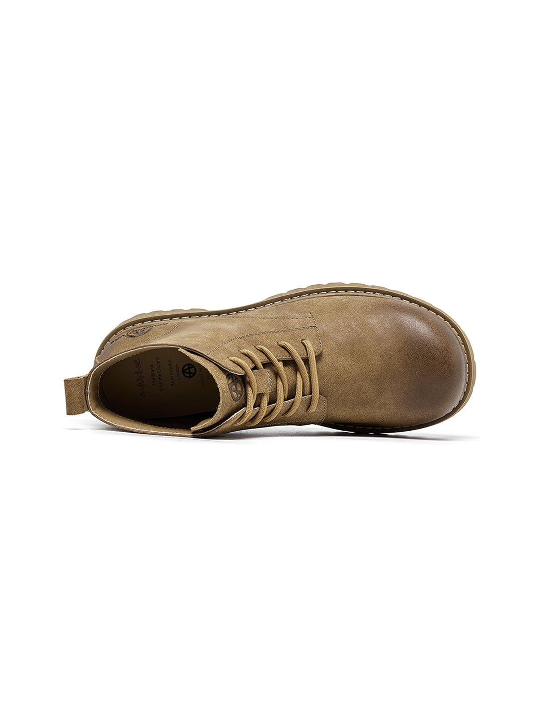 Tan Round-Toe Lug-Sole Work Boots