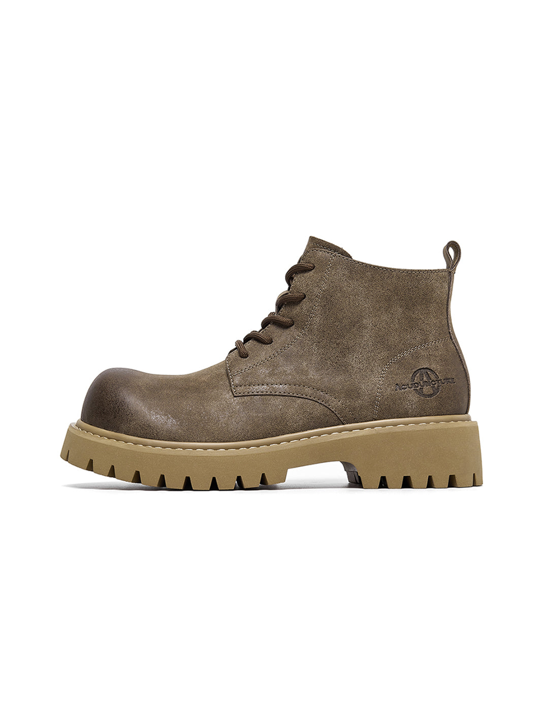 Tan Round-Toe Lug-Sole Work Boots