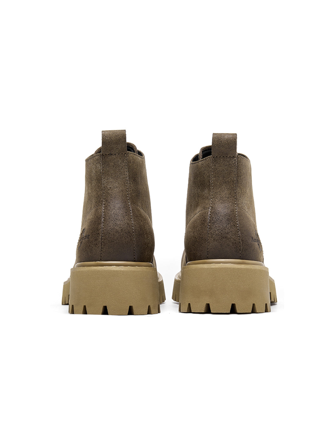 Tan Round-Toe Lug-Sole Work Boots