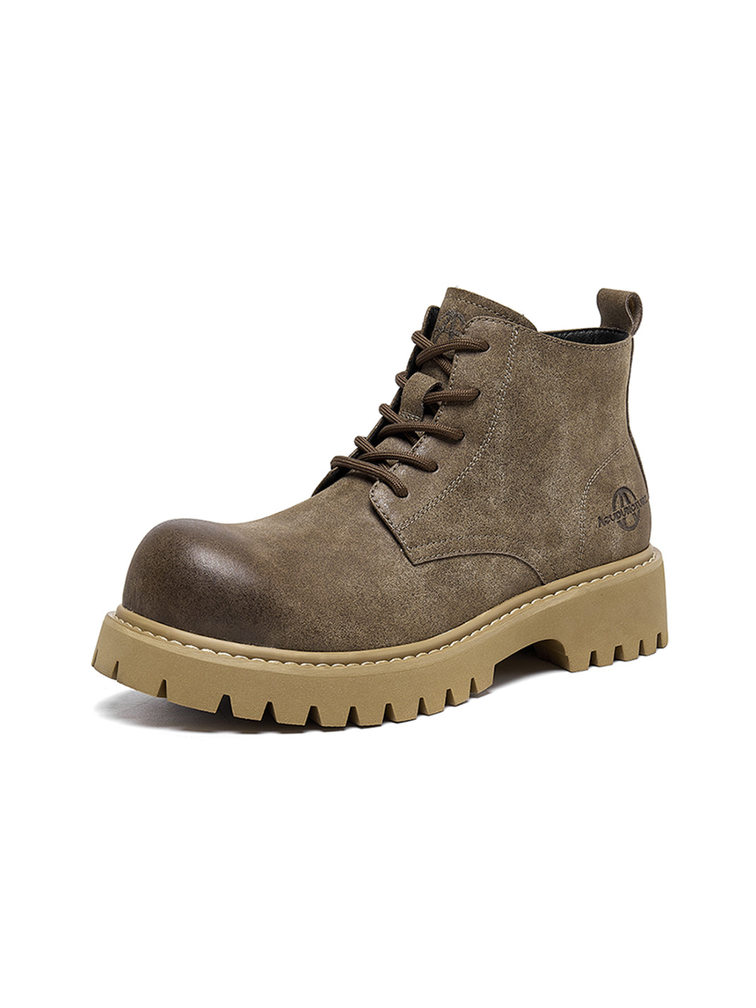 Tan Round-Toe Lug-Sole Work Boots