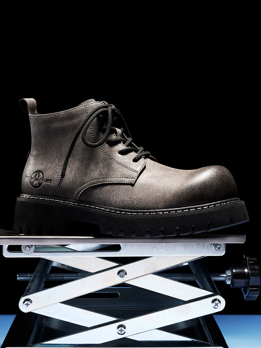Tan Round-Toe Lug-Sole Work Boots