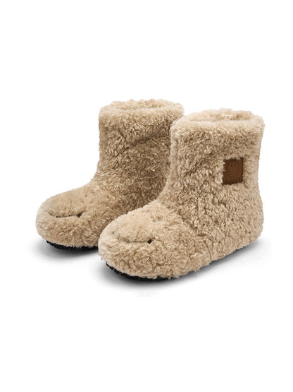Teddy Bear Plush Platform Ankle Boots