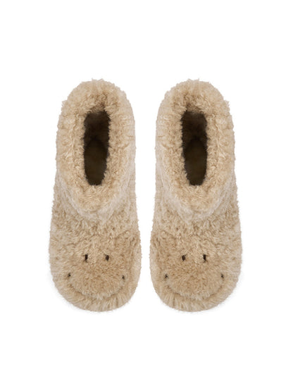 Teddy Bear Plush Platform Ankle Boots