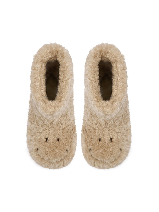 Teddy Bear Plush Platform Ankle Boots