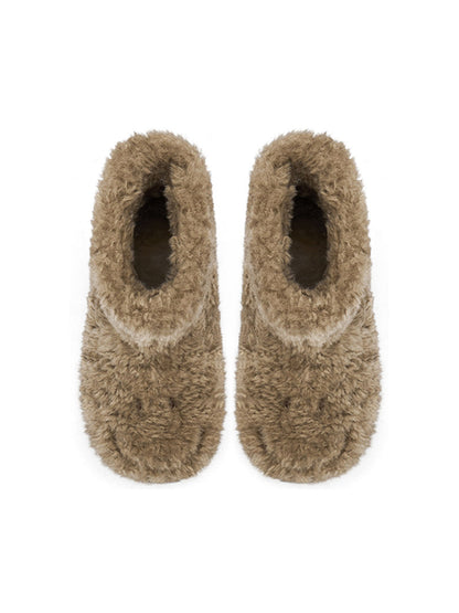 Teddy Bear Plush Platform Ankle Boots