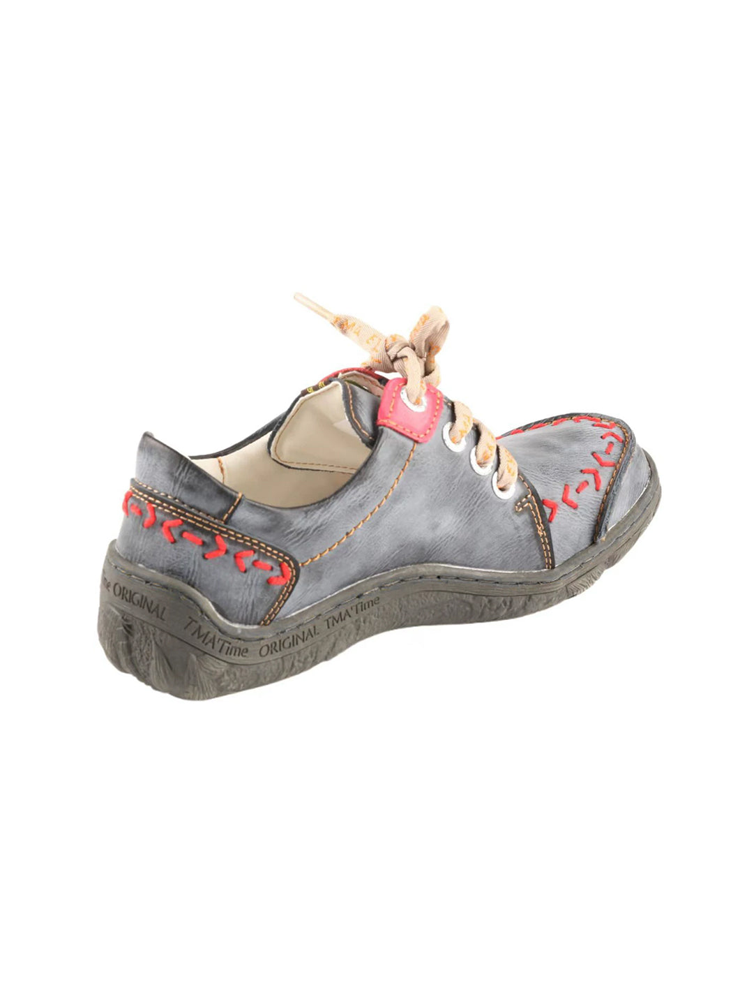 Hand-Stitched Contrast Low-Top Leather Shoes