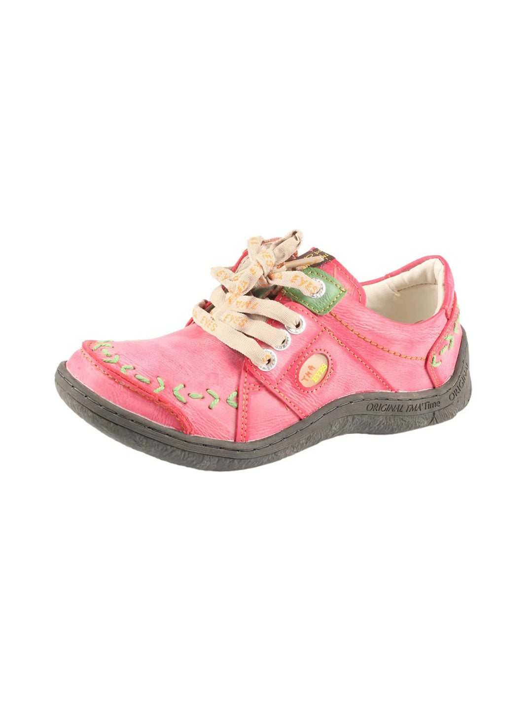 Hand-Stitched Contrast Low-Top Leather Shoes