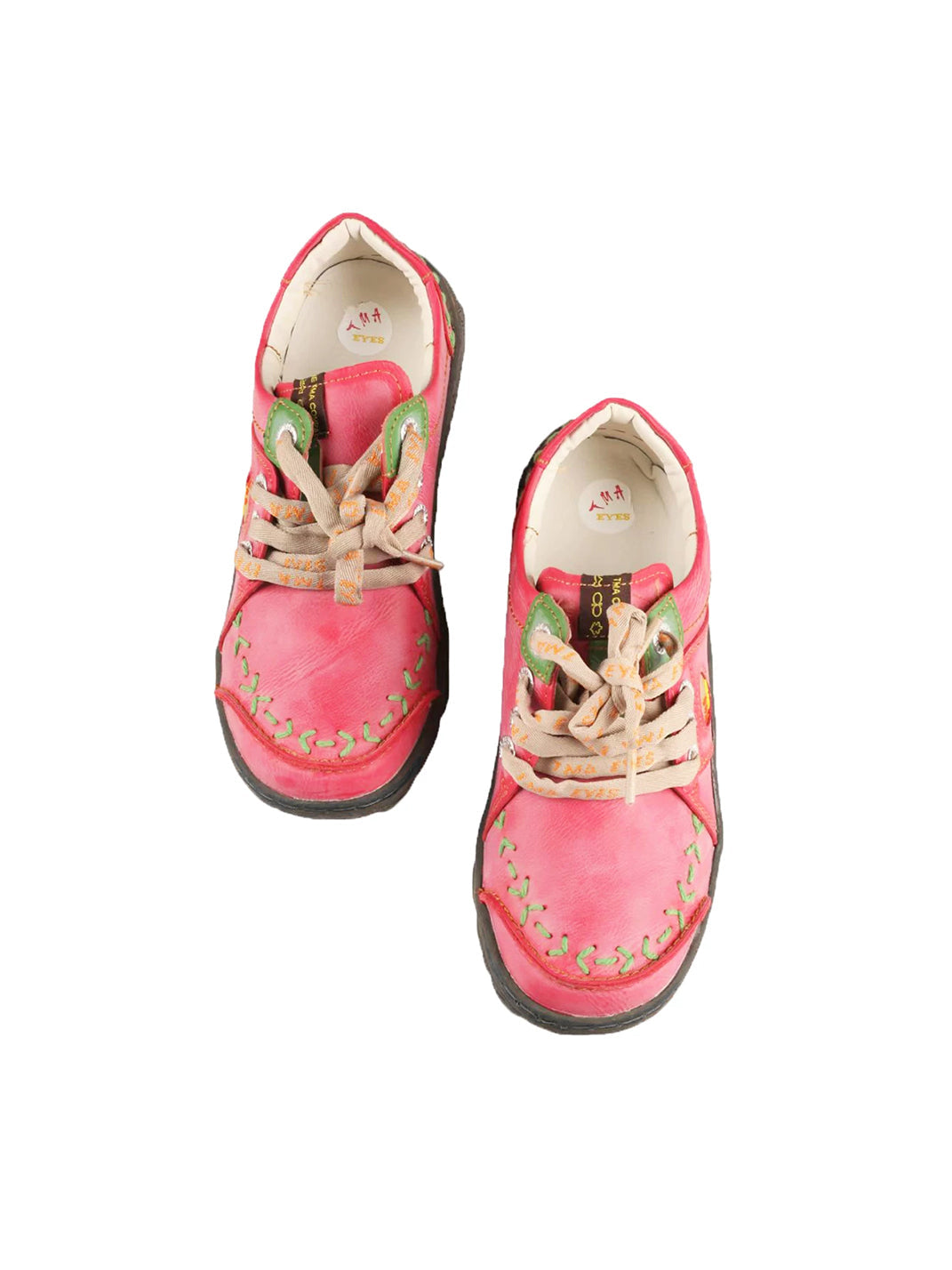 Hand-Stitched Contrast Low-Top Leather Shoes