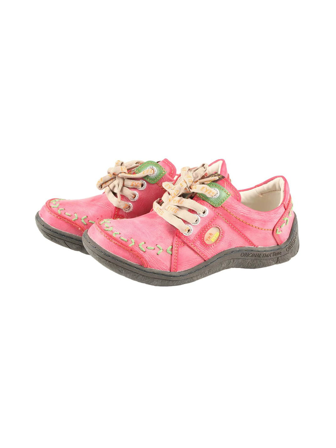 Hand-Stitched Contrast Low-Top Leather Shoes