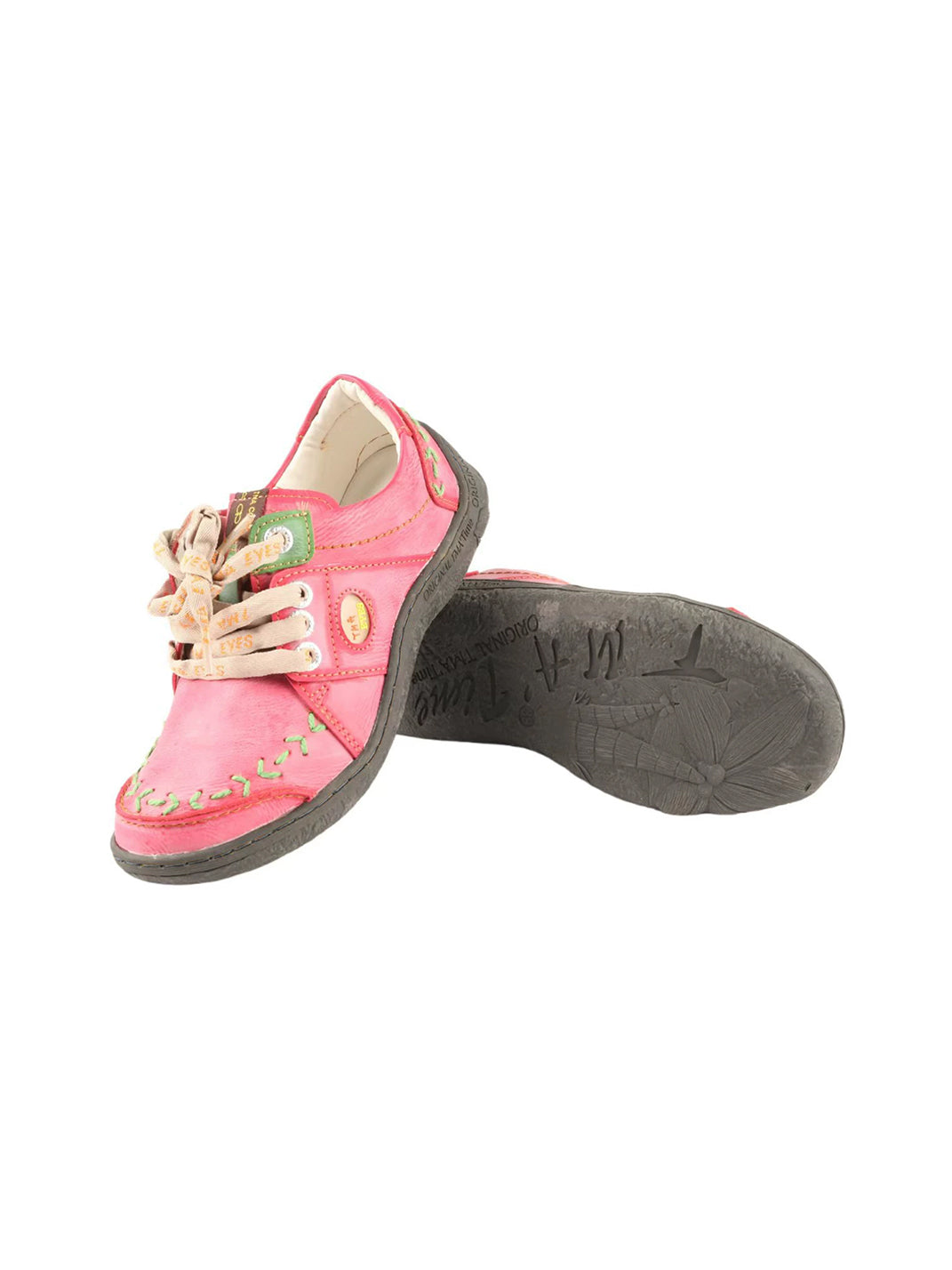 Hand-Stitched Contrast Low-Top Leather Shoes