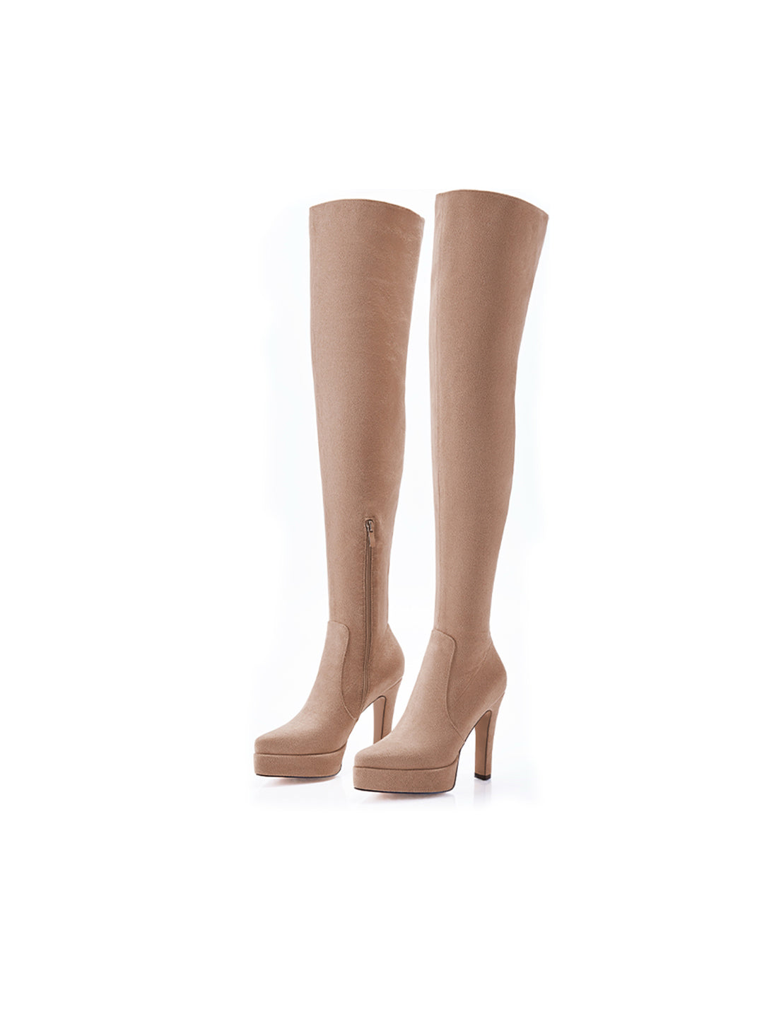 Stretch Suede Over-the-Knee Stiletto Boots