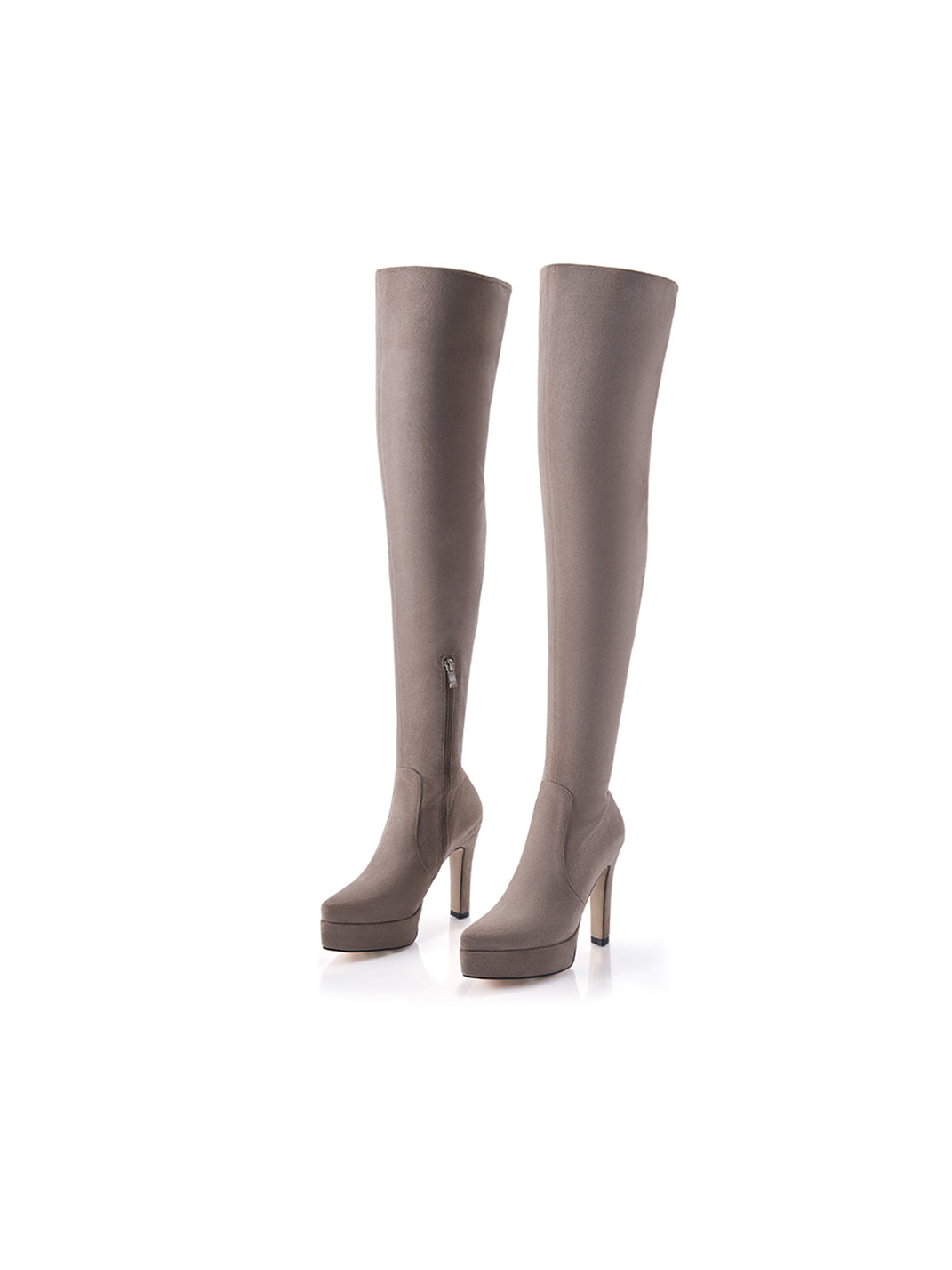 Stretch Suede Over-the-Knee Stiletto Boots