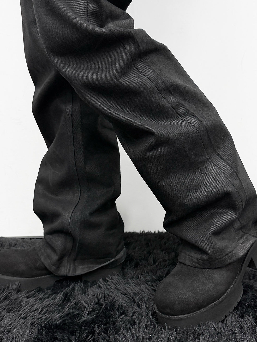 Tumbled Leather Slouch Mid-Calf Boots
