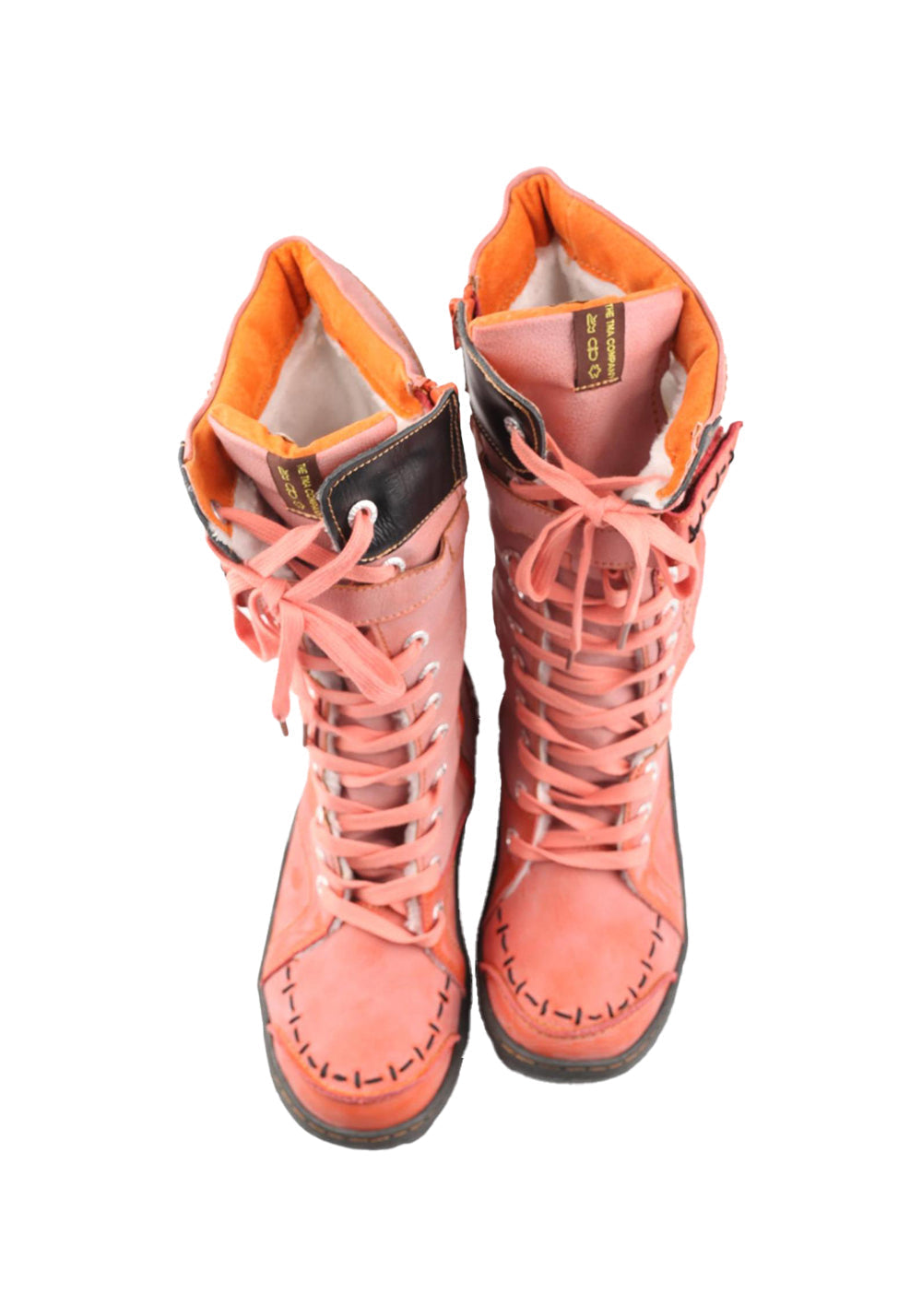 Washed PU Lace-Up Y2K Tall Boots
