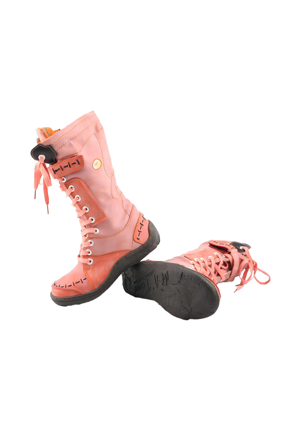 Washed PU Lace-Up Y2K Tall Boots