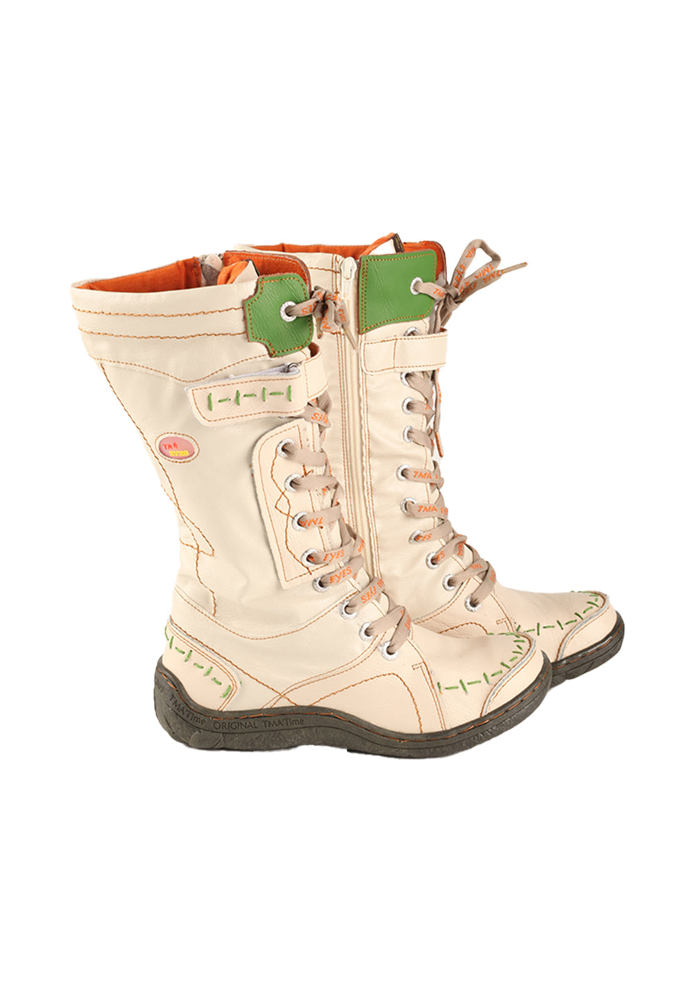Washed PU Lace-Up Y2K Tall Boots