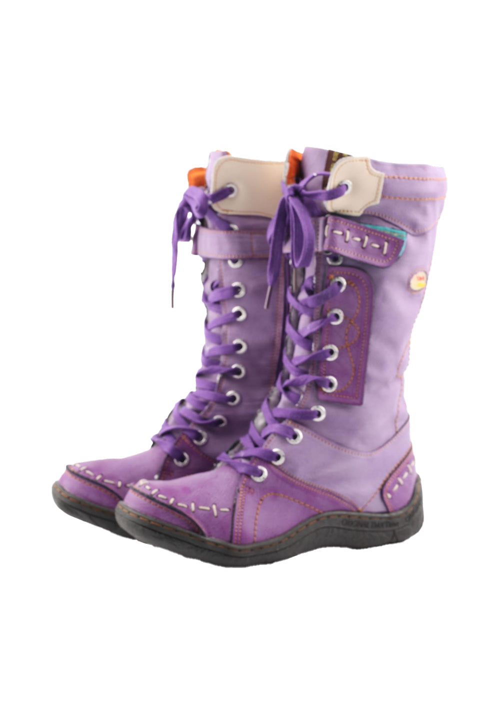 Washed PU Lace-Up Y2K Tall Boots
