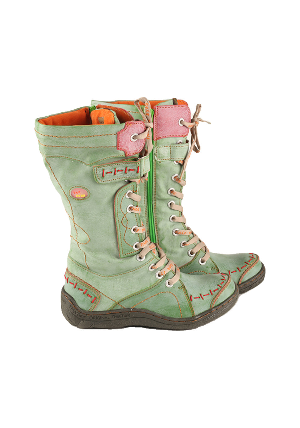 Washed PU Lace-Up Y2K Tall Boots