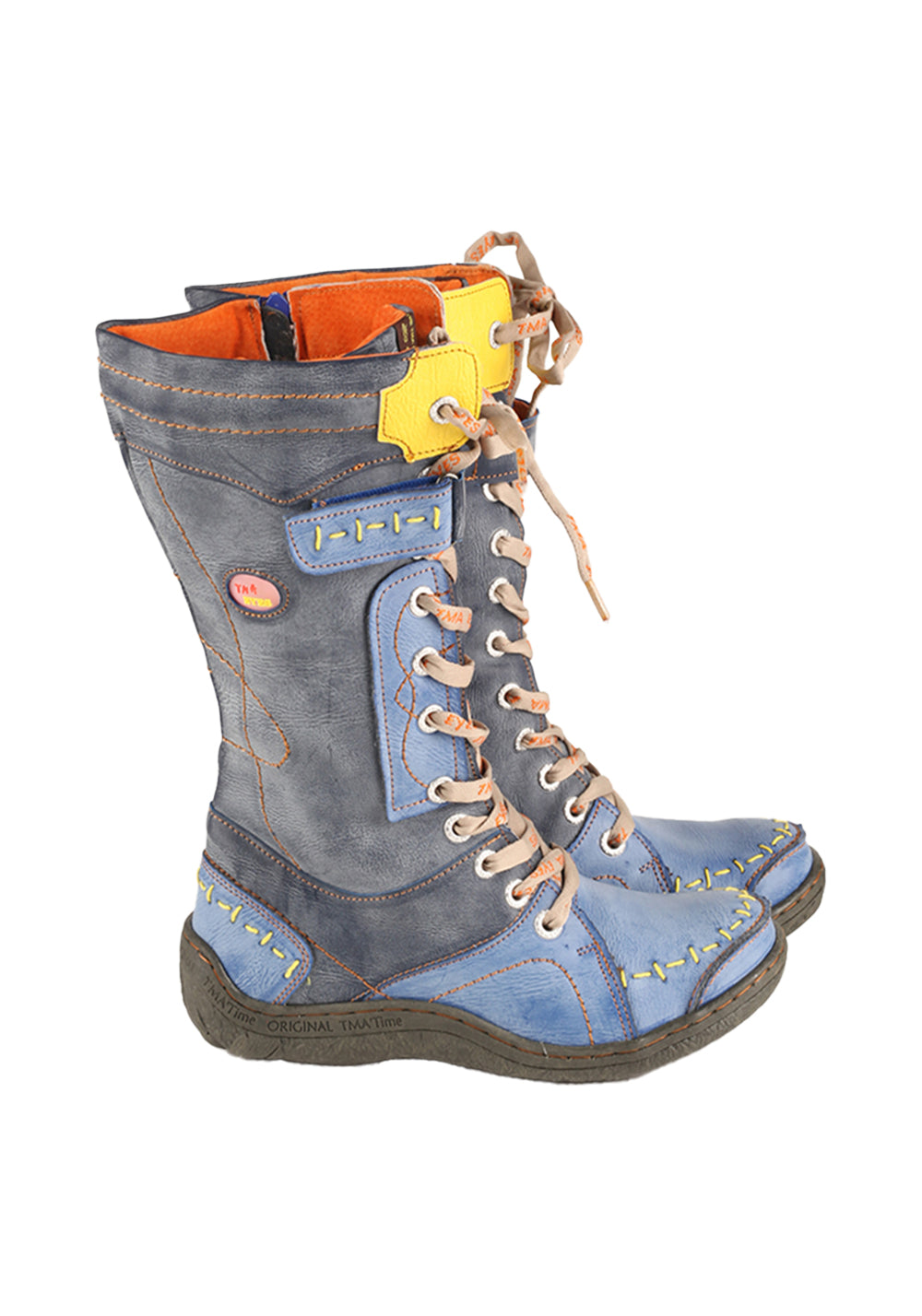 Washed PU Lace-Up Y2K Tall Boots
