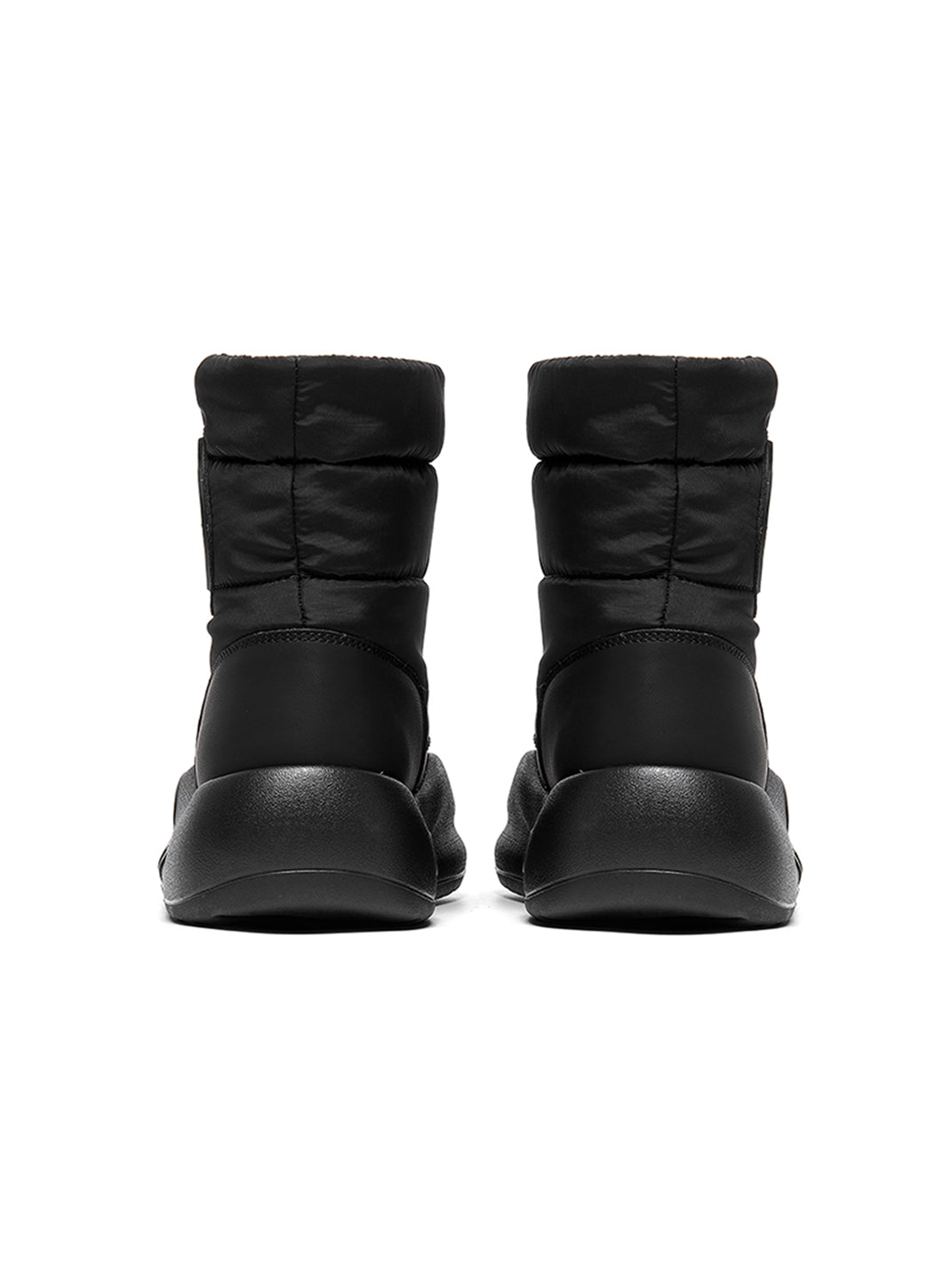 White Padded Mid-Calf Snow Boots