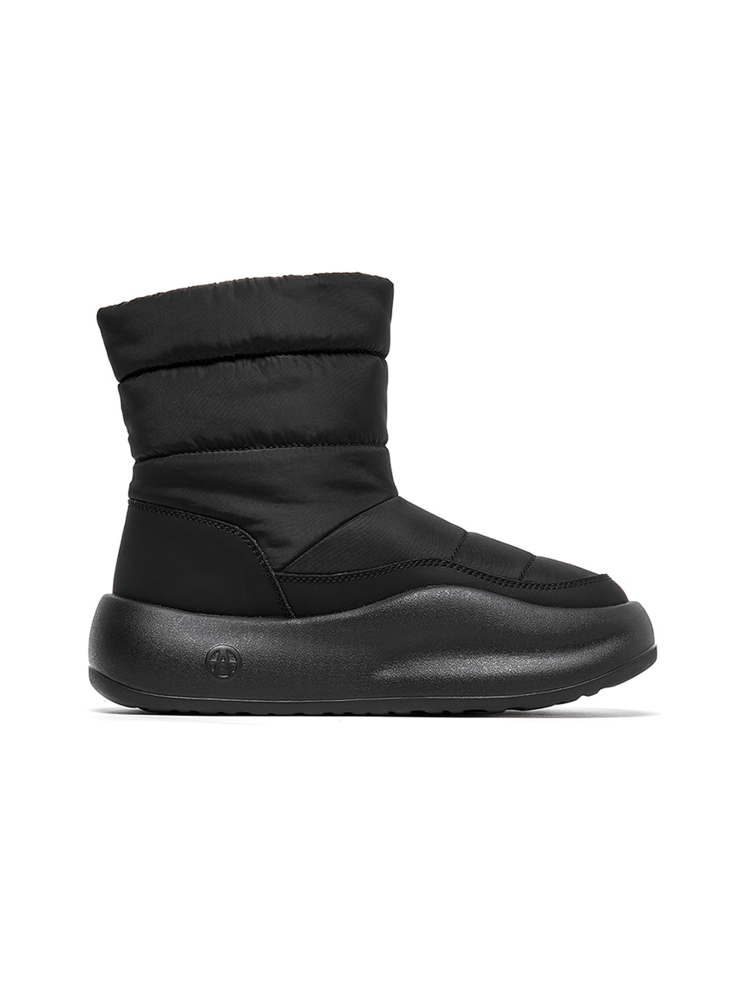 White Padded Mid-Calf Snow Boots