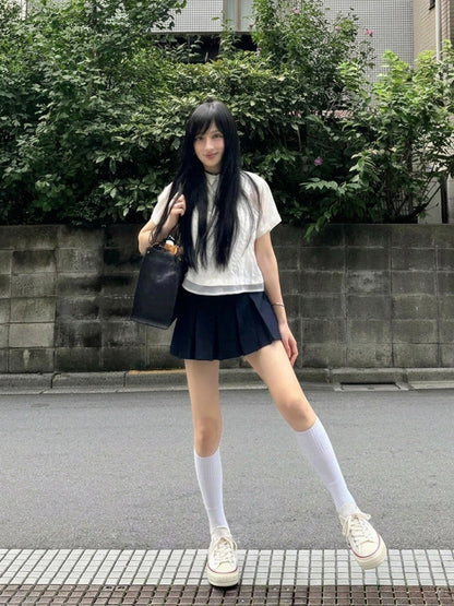 White Racing Stripe Platform Canvas Sneakers