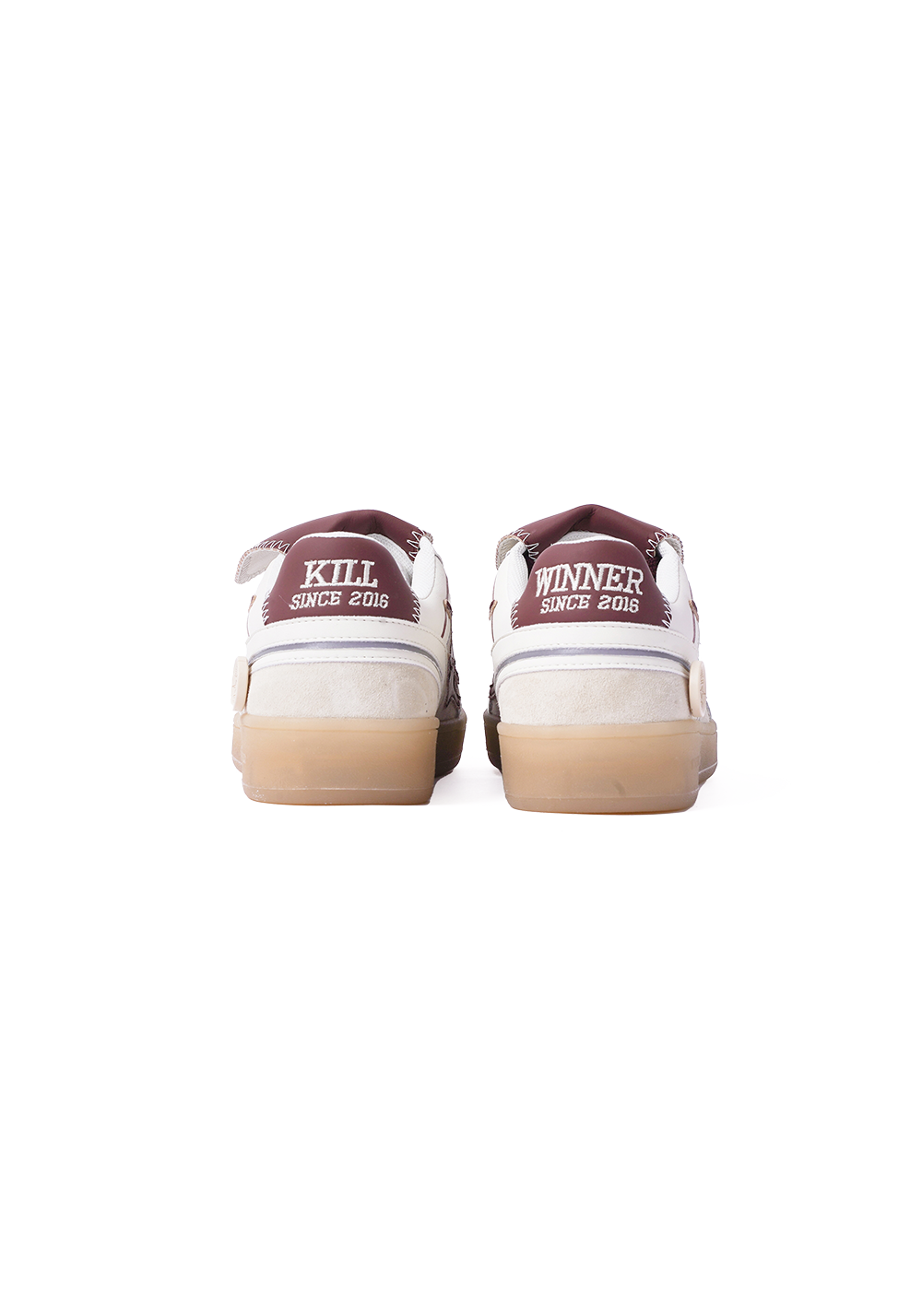 Wine Red Strap Retro Trainer Sneakers