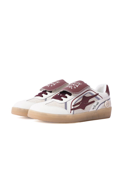 Wine Red Strap Retro Trainer Sneakers