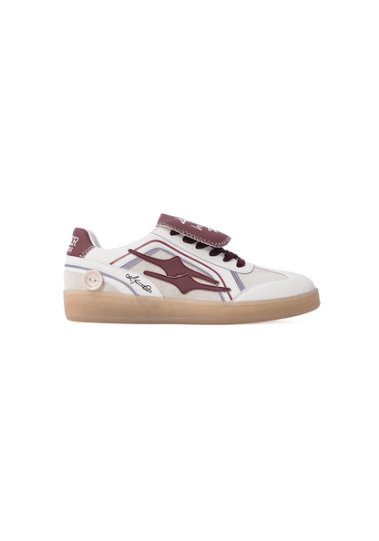 Wine Red Strap Retro Trainer Sneakers