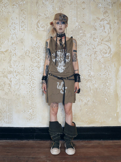 Multi-Wear Distressed Canvas Knee-High Boots