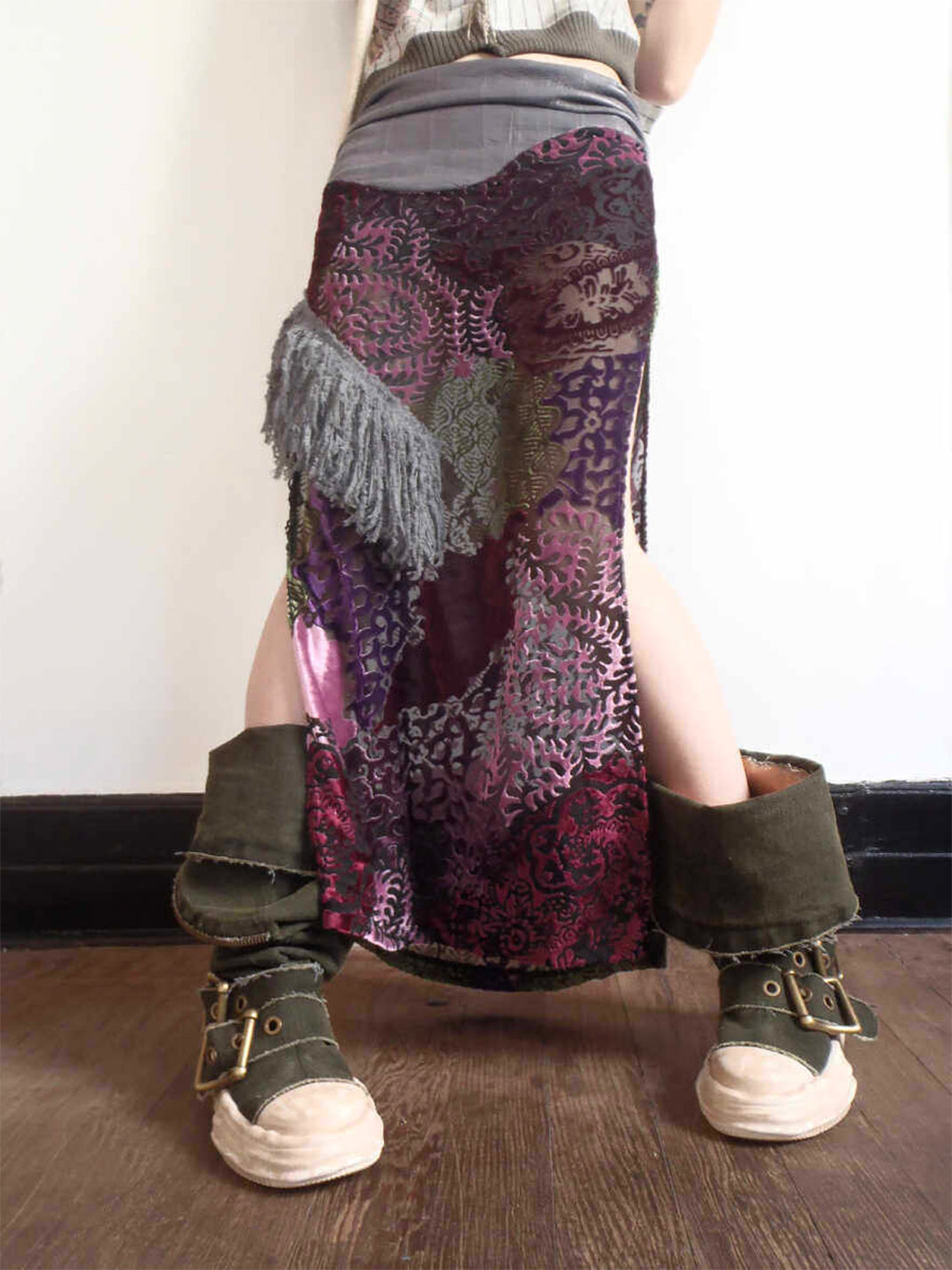 Multi-Wear Distressed Canvas Knee-High Boots