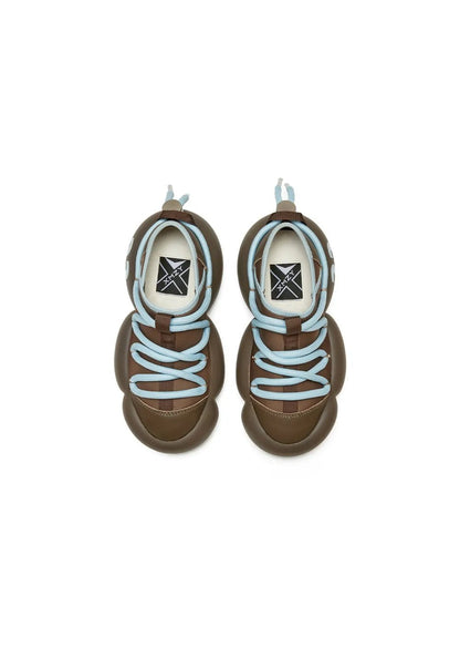 Sculpted-Sole Leather Summer Sneakers