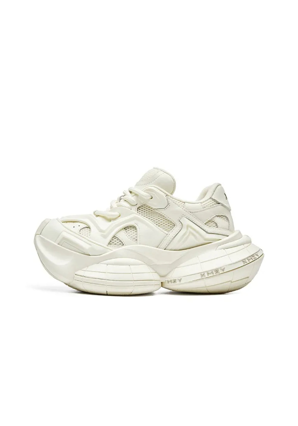 White Sculpted-Sole Chunky Sneakers