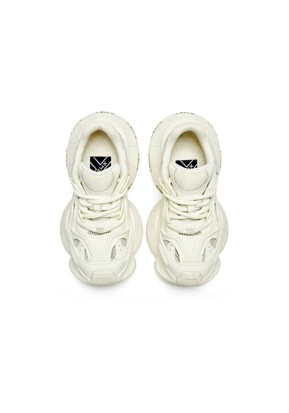 White Sculpted-Sole Chunky Sneakers
