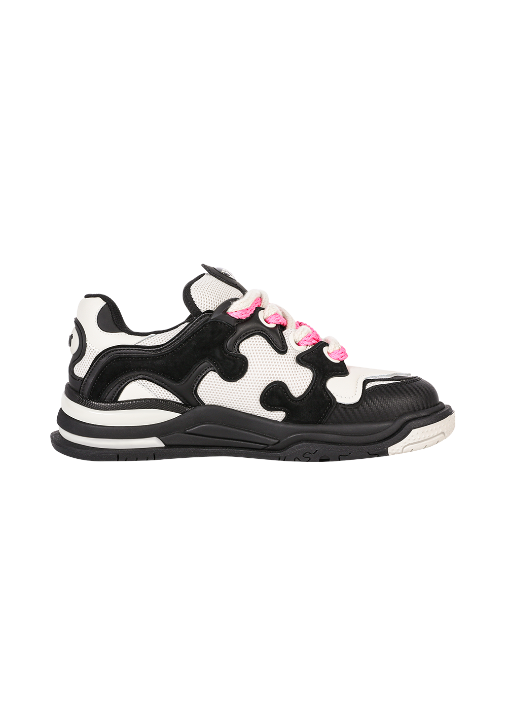 Puzzle-Panel Suede Skate Sneakers