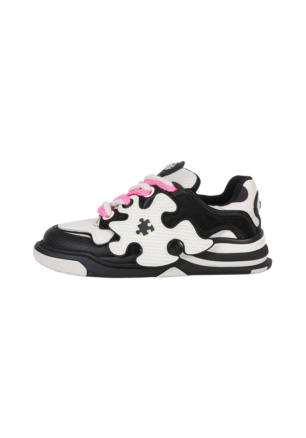 Puzzle-Panel Suede Skate Sneakers