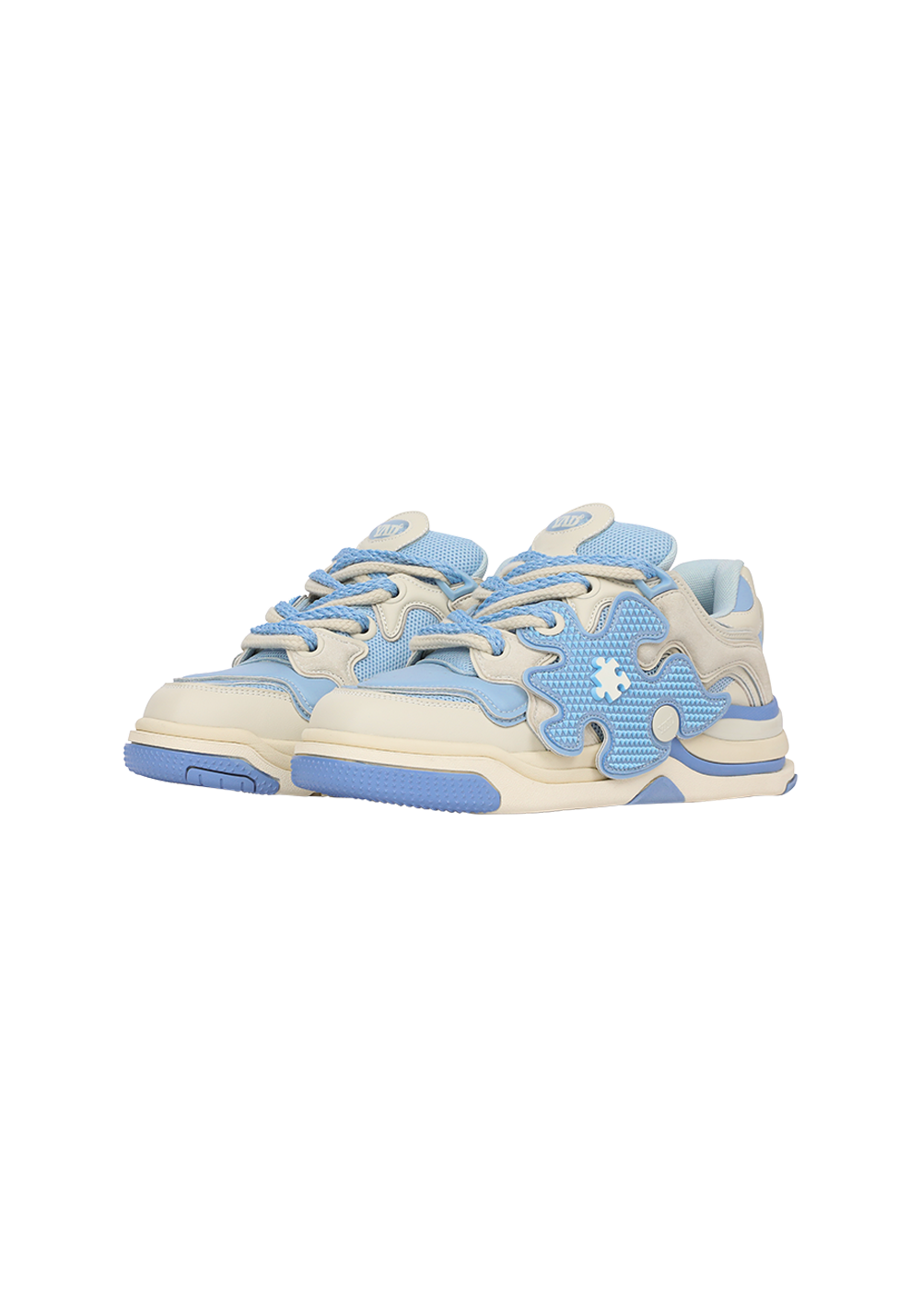 Puzzle-Panel Suede Skate Sneakers