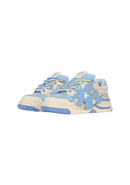 Puzzle-Panel Suede Skate Sneakers