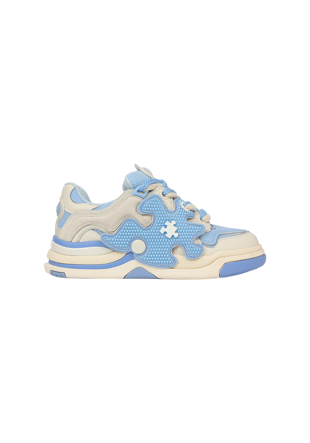 Puzzle-Panel Suede Skate Sneakers