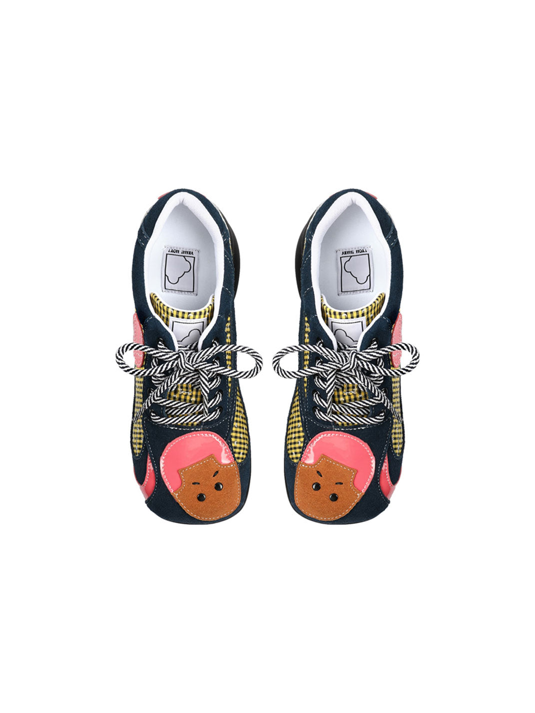 Playful Patchwork Sculpted-Sole Sneakers