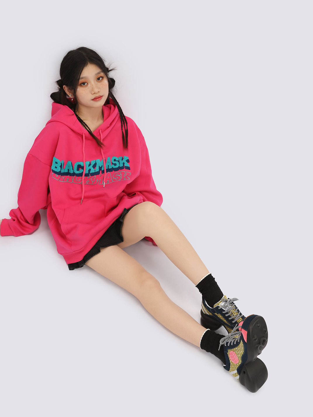 Playful Patchwork Sculpted-Sole Sneakers