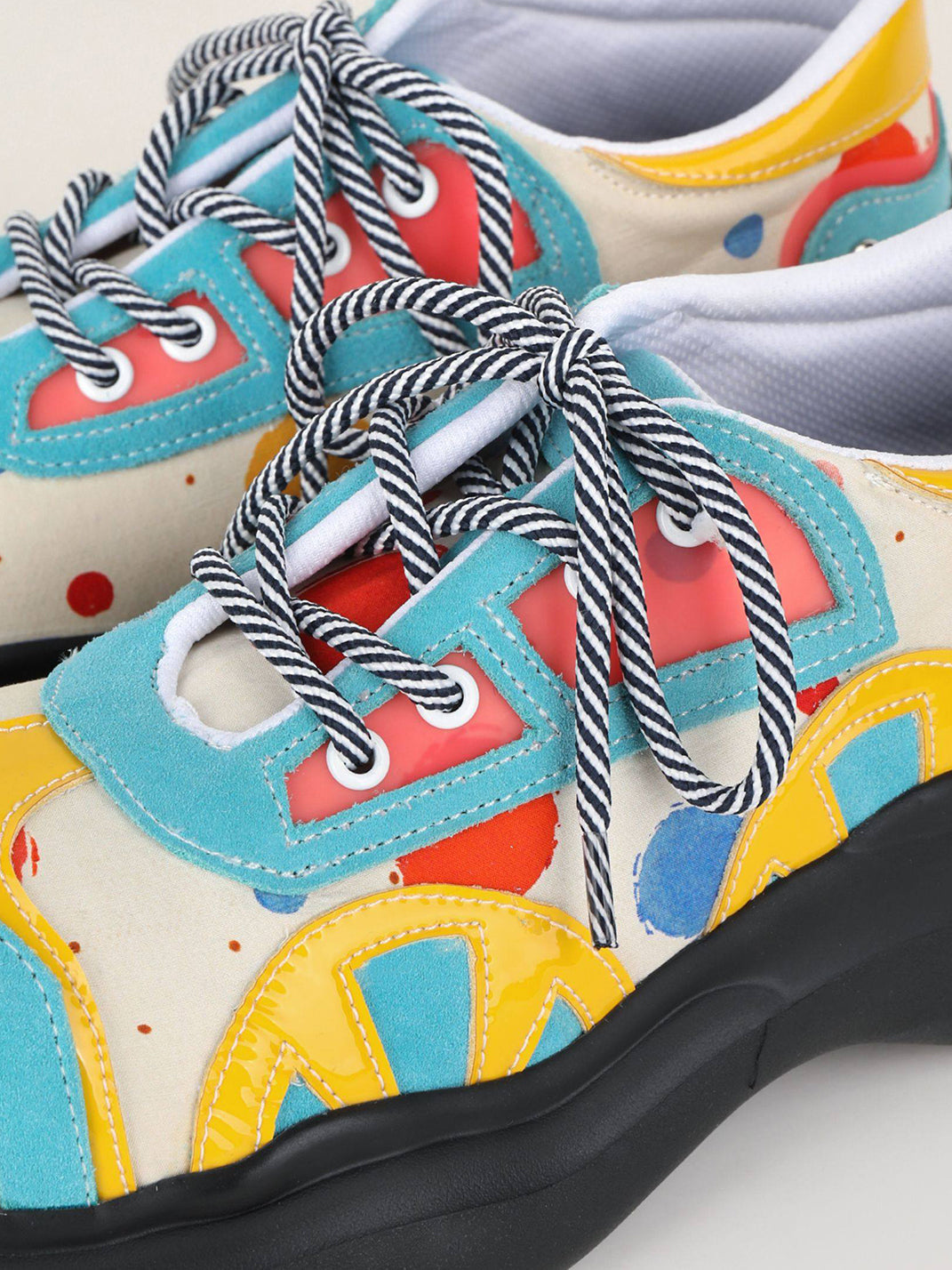Primary-Color Graphic Platform Derby Shoes